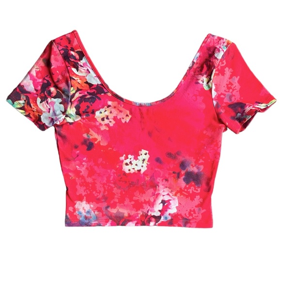 Decree Y2K Floral Crop Choli Top Bodycon Stretch - S - Picture 2 of 4